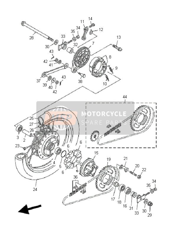 Rear Wheel (For Spoke Wheel - Model:5D65)